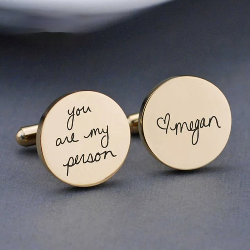 Men's Suit High-grade Cufflinks Engraved Name Pattern