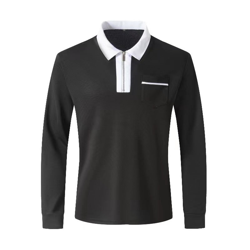 2024 Autumn Men's Long Sleeve Zipper Polo