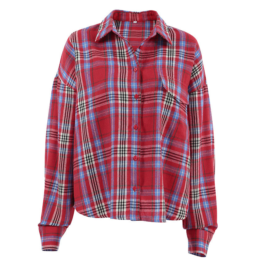 Fashion Bandage  Plaid Shirt