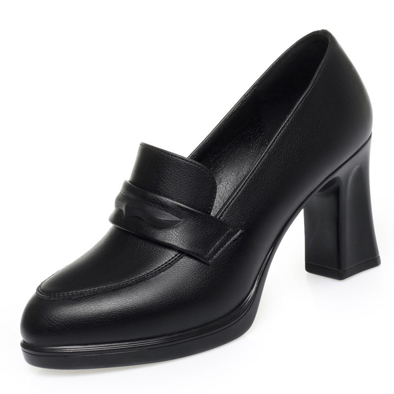 Comfortable Round Head Chunky Heel Stable Soft Surface