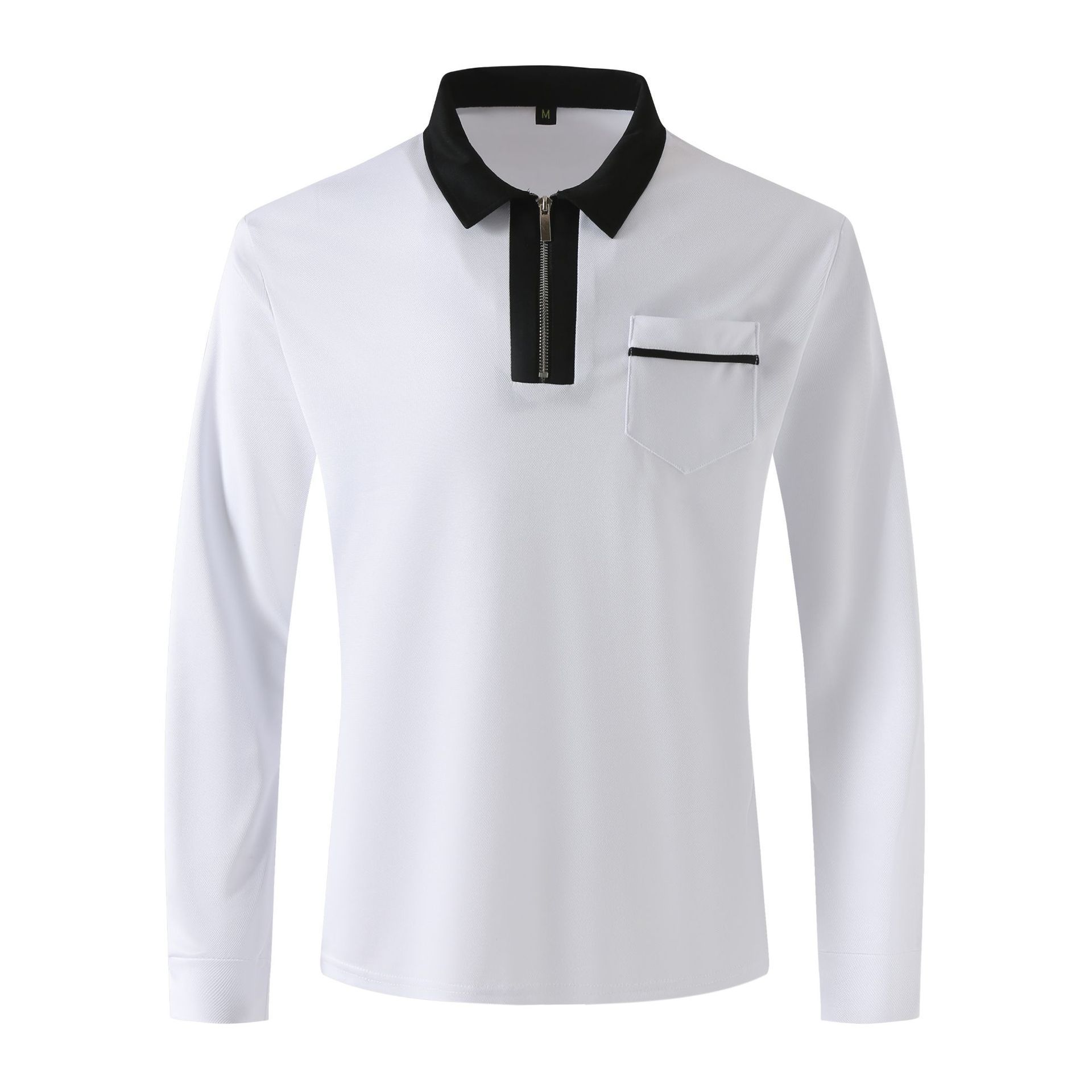 2024 Autumn Men's Long Sleeve Zipper Polo