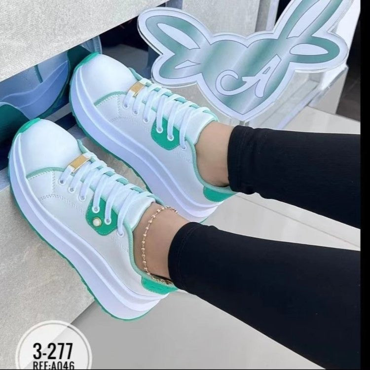 Women's Lace-up White Shoes