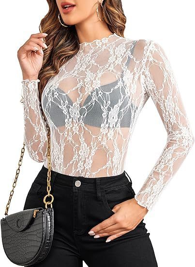 Women's Lace long Transparent Blouse