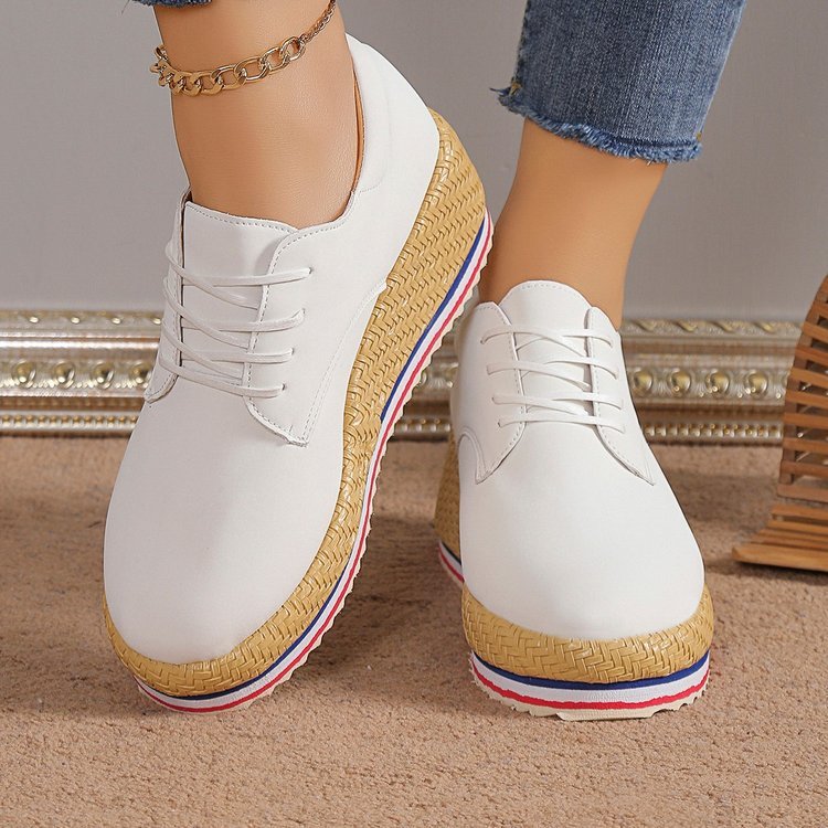 Women's Lace-up Wedge Braided Shoes