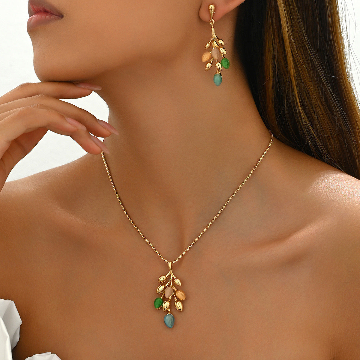 Women's Earrings Necklace Jewelry Suit