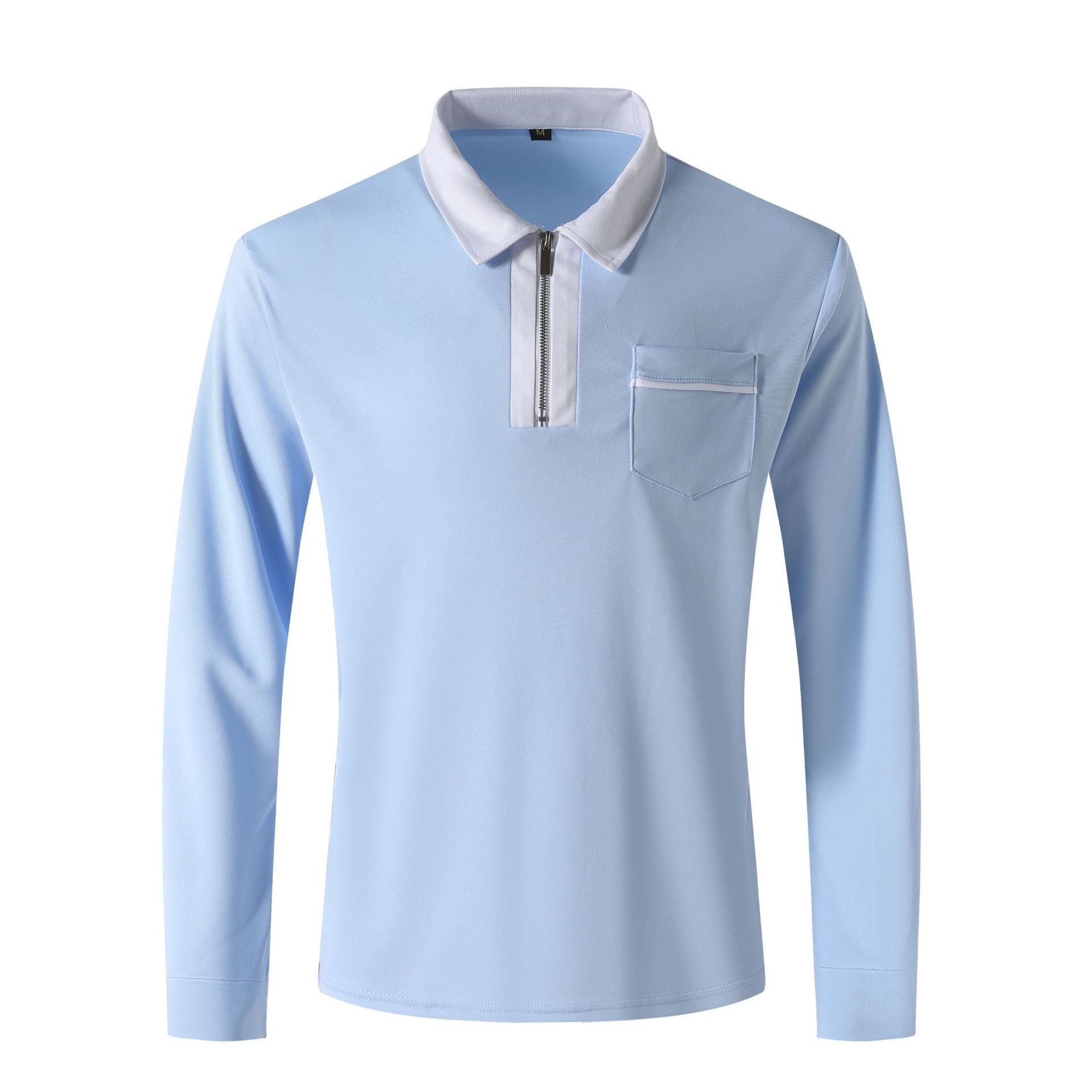 2024 Autumn Men's Long Sleeve Zipper Polo