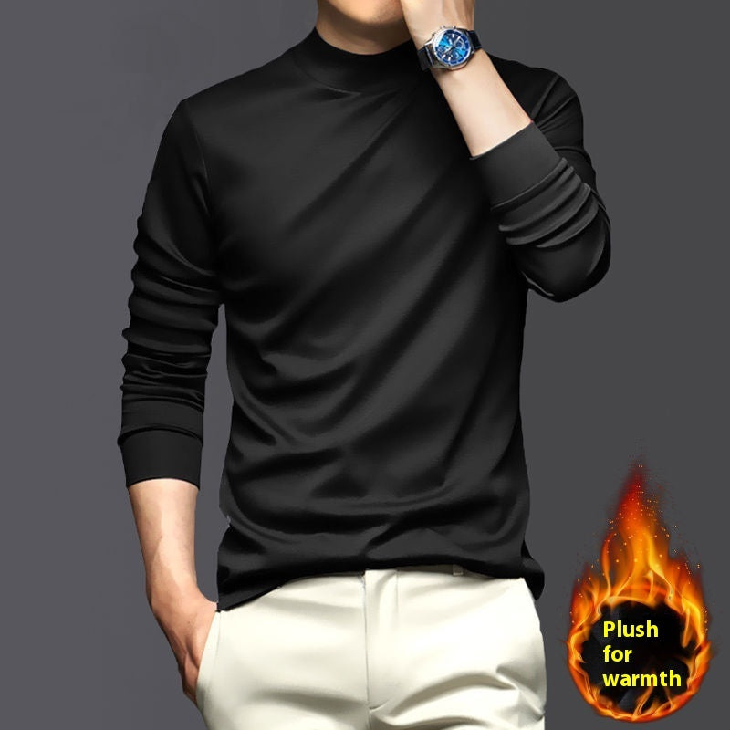 Warm Mercerized Cotton Men's Half-high Collar Bottoming Shirt