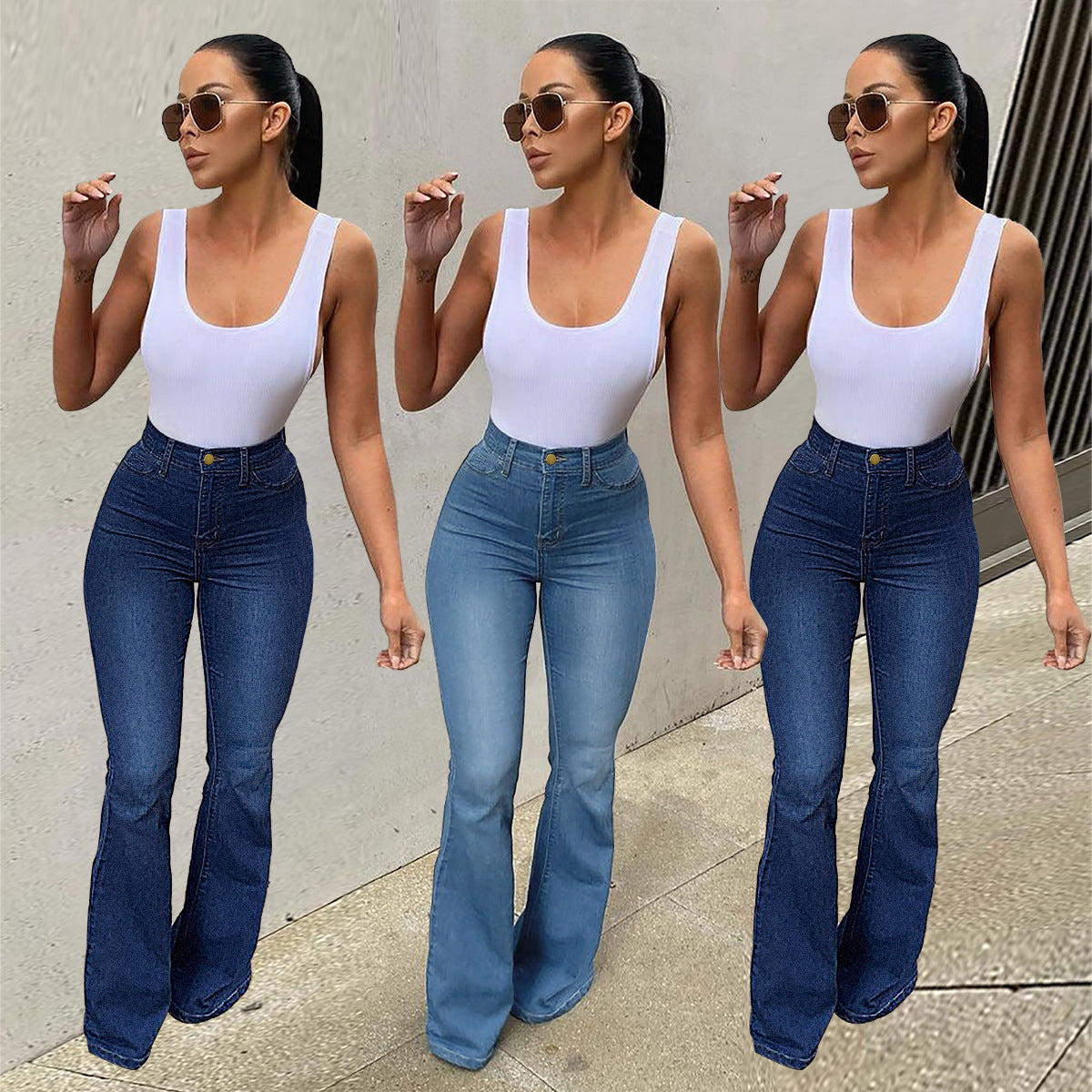 Women's Stretch High Waist Denim Pants