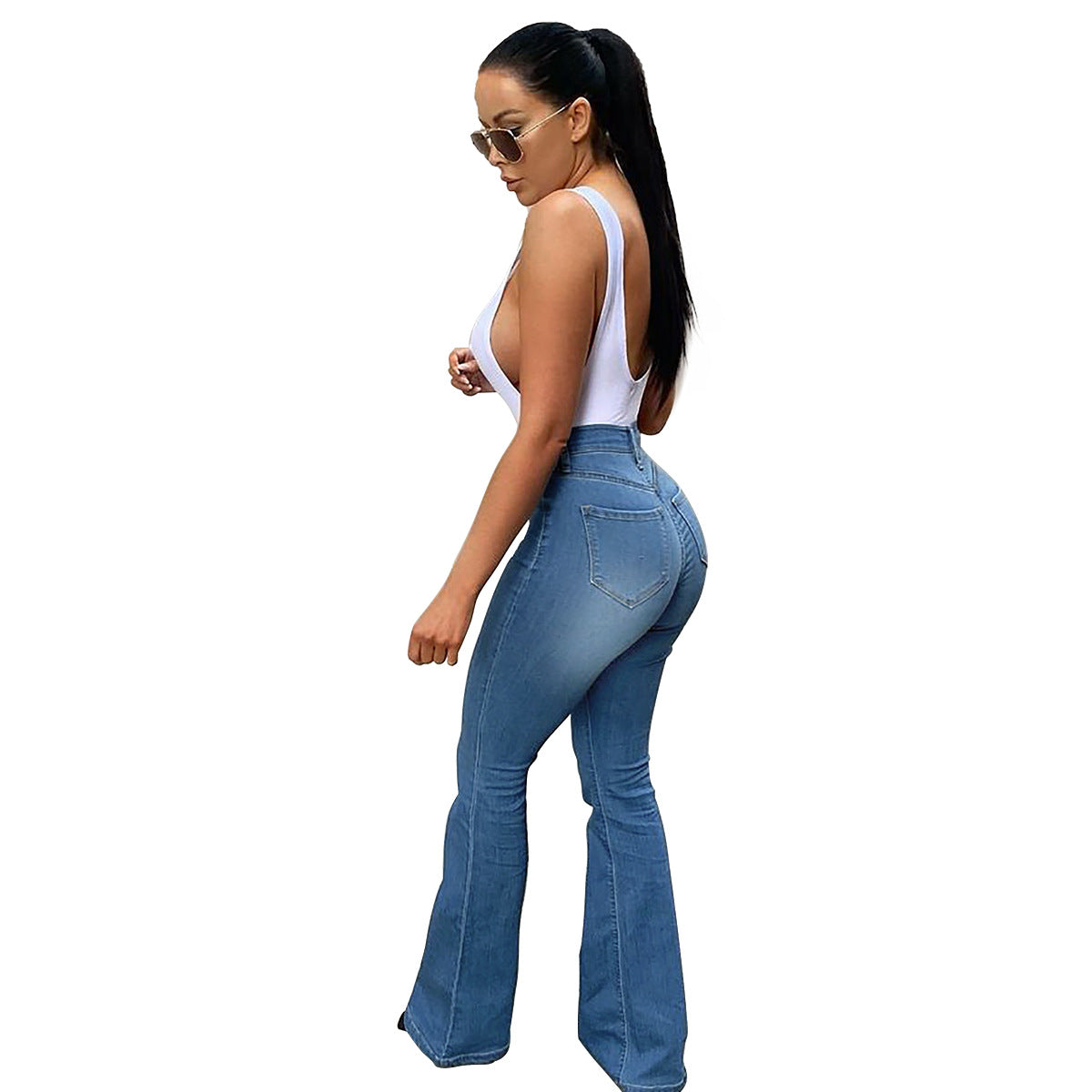 Women's Stretch High Waist Denim Pants