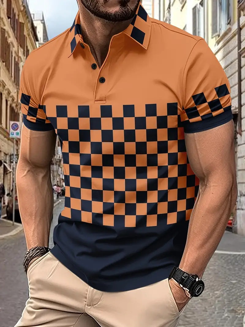 Men's Print Breathable Fashion Polo Shirt Top