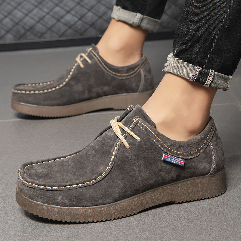 Trendy All-matching British Style Leather Sneakers