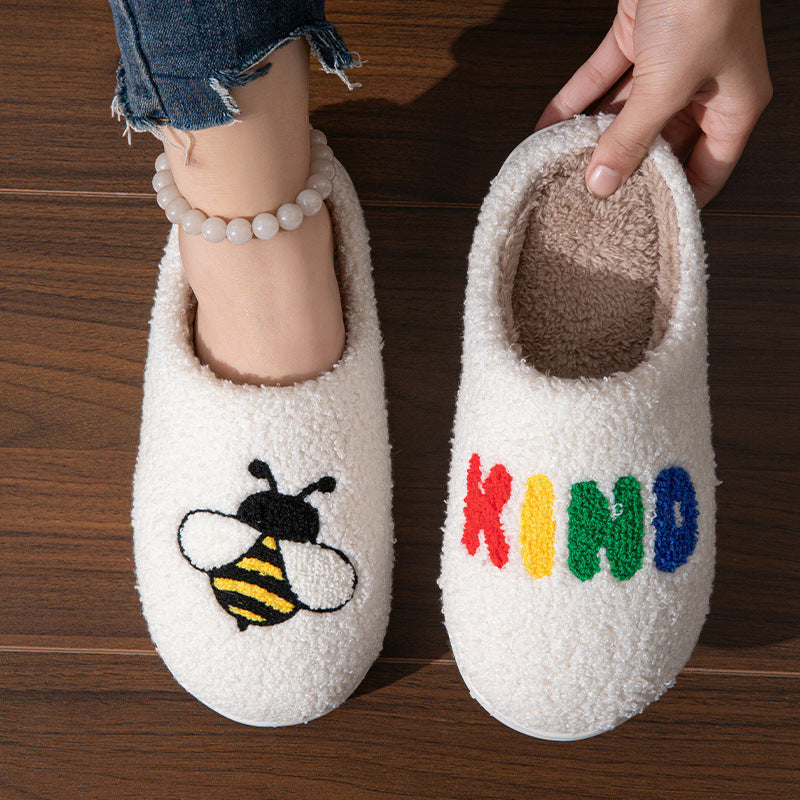 Indoor Soft Bottom Fleece-lined Cute Slippers