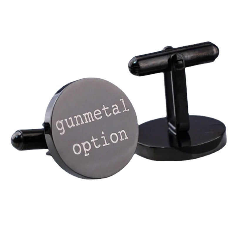 Men's Suit High-grade Cufflinks Engraved Name Pattern