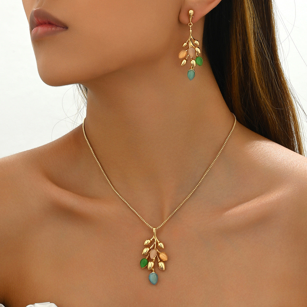 Women's Earrings Necklace Jewelry Suit