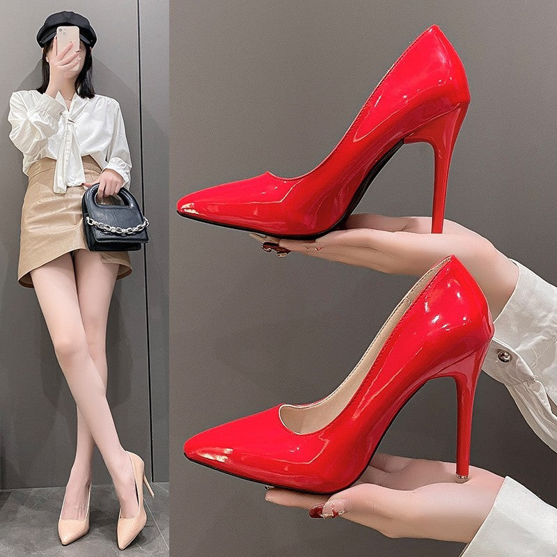 Patent Leather Plus Size High Heels